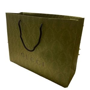 GUCCI Limited Edition Large Green Paper Shopping Gift Bag 19"L x 14"H x 6.5”W